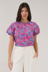 Avy Button Down Top Floral