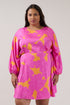 Gregoria Long Sleeve Mini Dress Floral Curve