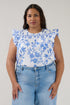 Tisha Ruffle Top Bluebell Floral Curve