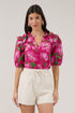 Paz Poplin Short Sleeve Top Floral