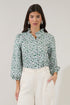 Berty Button Down Long Sleeve Top Floral