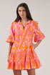 Auggie Bell Sleeve Shift Dress Ikat