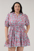 Stacie Button Down Mini Dress Floral Curve