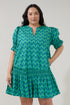 Marinella Smocked Mini Dress Floral Curve