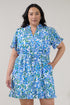 Wendie Button Down Mini Dress Floral Curve