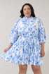 Nesta Mockneck Godet Dress Bluebell Curve