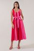 Showtime Stripe Godet Midi Dress