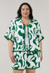 Marnie Button Up Shirt Abstract Curve