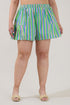 Dalery High Waist Shorts Stripe Curve