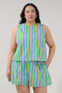 Marget Sleeveless Top Stripe Curve
