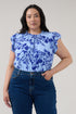 Veda Cap Sleeve Top Floral Curve
