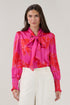 Etienne Tie Neck Long Sleeve Blouse Gleny Floral