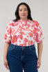 Blossom Smocked Mock Neck Top Arely Floral Curve