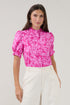 Clove Puff Sleeve Top Petunia