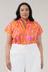 Patma Mock Neck Top Ikat Curve