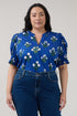 Merryn Split Neck Top Floral Curve