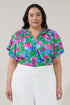 Darthy Smocked Short Sleeve Top Floral Curve