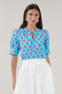 Rosio Button Split Neck Top Floral