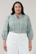 Berty Button Down Long Sleeve Top Floral Curve