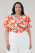 Amanda Split Neck Top Lilo Tropics Curve