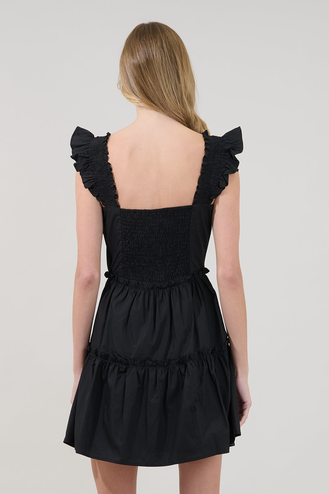 open back tiered mini dress Paige Open Back Tiered Mini Dress