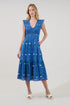 Angie Smocked Tiered Midi Dress Amena Floral