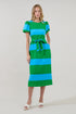 Lolli Stripe Senidy Puff Sleeve Midi Dress
