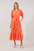 Lizeth Button Down Midi Dress Floral