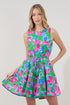 Merily Godet Mini Dress Floral