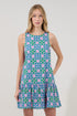 Cala Shift Tiered Mini Dress Geo