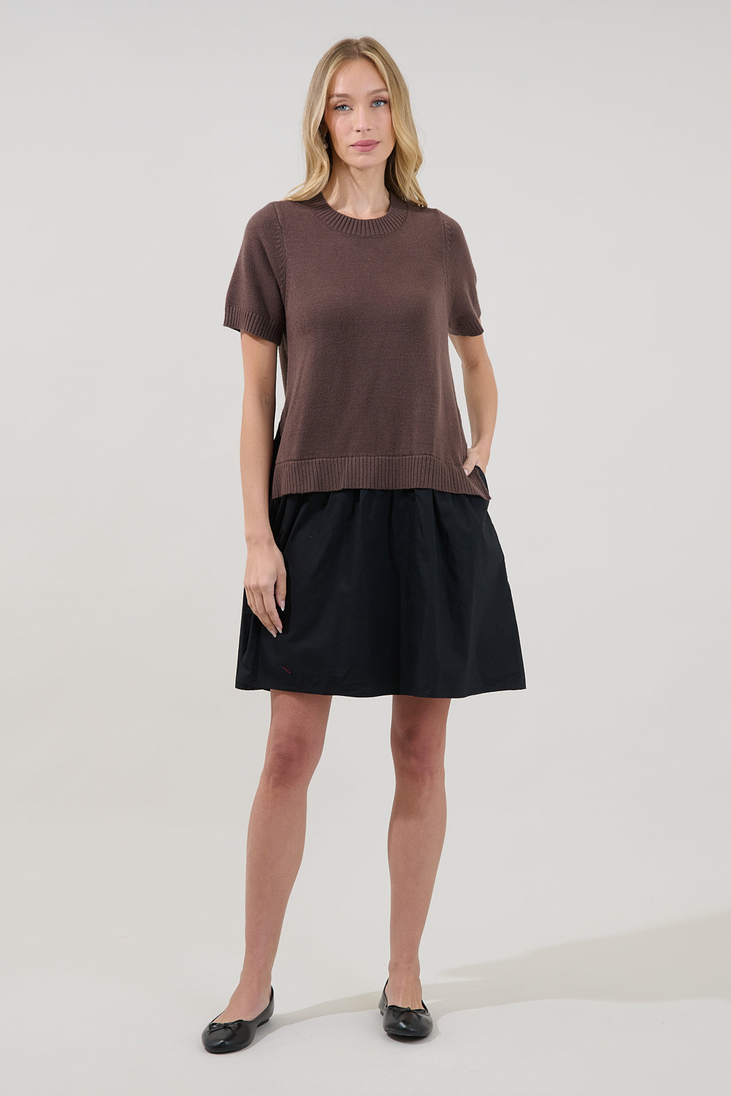 twofer mini dress Maeve Twofer Double-Breasted Mini Dress