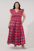 Sunfire Tiered Midi Dress Abstract Curve