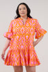 Auggie Bell Sleeve Shift Dress Ikat Curve