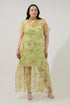 Ellery Floral Dime Organza Maxi Dress Curve