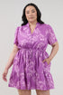 Amo Button Up Mini Dress Orchid Curve
