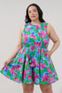 Merily Godet Mini Dress Floral Curve