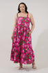 Krisy Sleeveless Maxi Dress Floral Curve