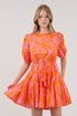 Deliah Godet Mini Dress Floral
