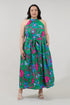 Socoro Sleeveless Halter Midi Dress Cabina Floral Curve