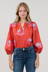 Cheney Split Neck Top Floral