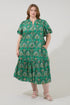 Zaren Button Down Midi Dress Paisley Curve