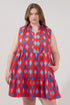 Gemmely Shift Mini Dress Abstract Curve