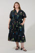 Beth Button Down Midi Dress Denory Floral Curve