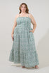 Sima Pleated Maxi Dress Floral Curve