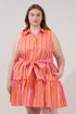 Zady Sleeveless Mini Dress Candy Stripe Curve