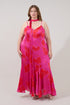 Hagny Pleated Midi Dress Gleny Floral Curve