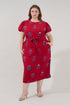 Senidy Puff Sleeve Midi Dress Genora Floral Curve