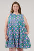 Cala Shift Tiered Mini Dress Geo Curve