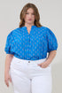Court Button Down Top Raidy Floral Curve