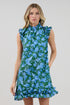 Damson Ruffle Shift Dress Cornflower